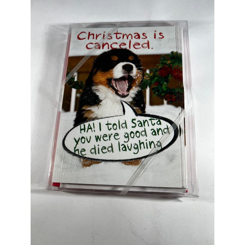 Set of 12 Holiday Funny Cards Christmas Is Canceled Peti Greet Nobleworks NEW